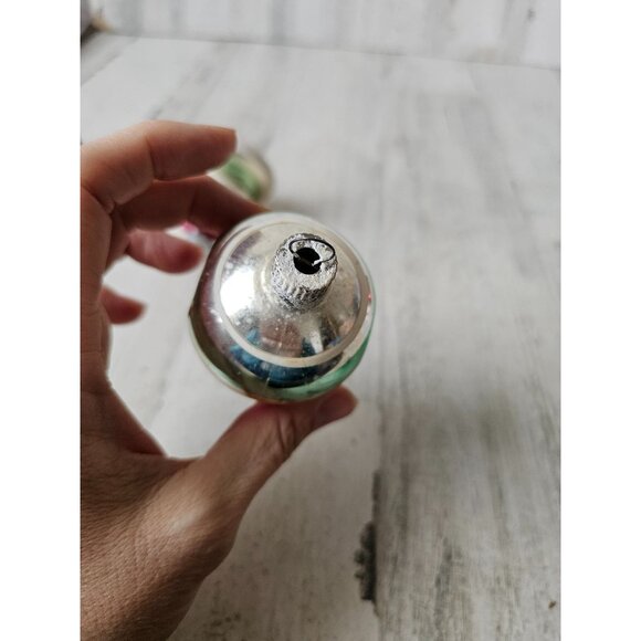 Vintage radko shiny Brite UFO striped red green tree ornament mercury glass refl - Picture 14 of 14